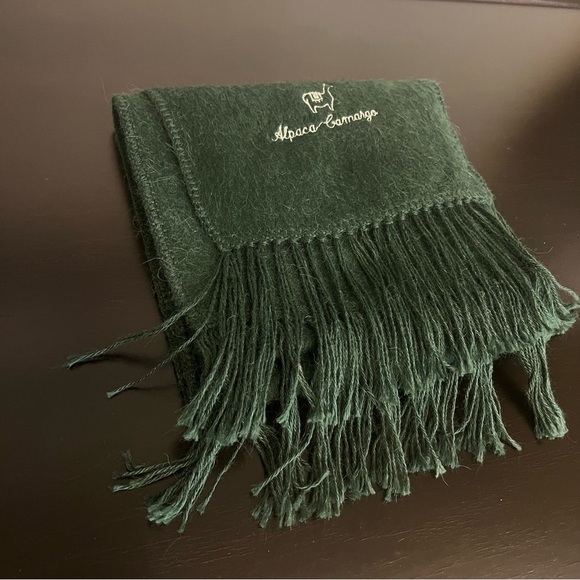 Camargo Alpaca Scarf with Alpaca Stitched Logo, dark green, unisex, 66.5”x 9” - Picture 4 of 13